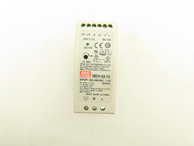 Mean Well MDR-40-24 DIN Rail Power Supply 100-240VAC to 24VDC 40W  Lot of 3