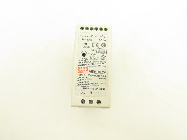 Mean Well MDR-40-24 DIN Rail Power Supply 100-240VAC to 24VDC 40W  Lot of 3