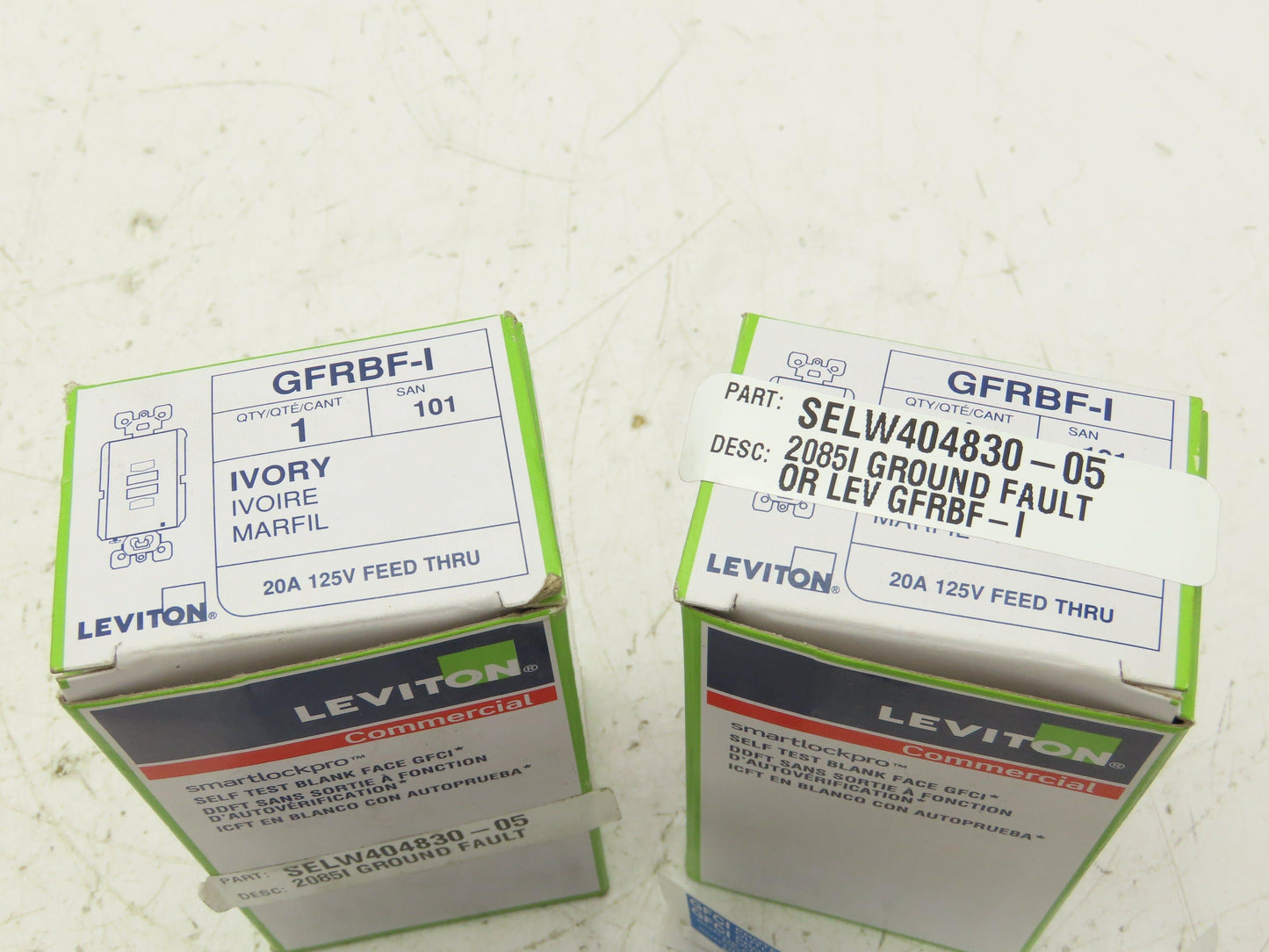 Leviton GFRBF-I SmartlockPro Blank GFCI Receptacle/Outlet 20A Ivory  Lot of 2