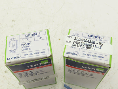Leviton GFRBF-I SmartlockPro Blank GFCI Receptacle/Outlet 20A Ivory  Lot of 2