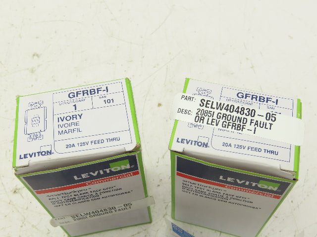 Leviton GFRBF-I SmartlockPro Blank GFCI Receptacle/Outlet 20A Ivory  Lot of 2