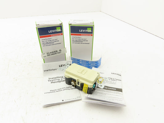Leviton GFRBF-I SmartlockPro Blank GFCI Receptacle/Outlet 20A Ivory  Lot of 2
