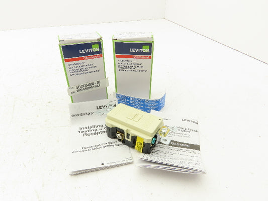 Leviton GFRBF-I SmartlockPro Blank GFCI Receptacle/Outlet 20A Ivory  Lot of 2