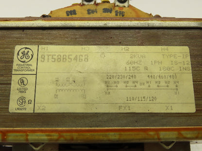 General Electric 9T58B54G8 Industrial Control Transformer 240/480V 120V 2KVA 1PH