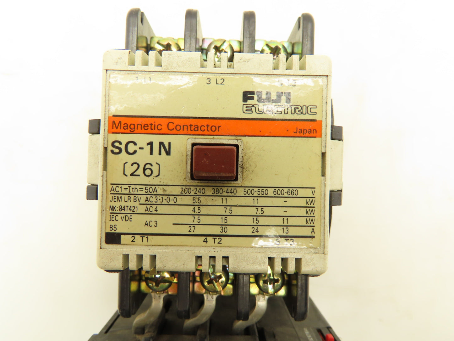 Fuji Electric SC-1N 26 Magnetic Contactor 50A 220-240V 200-220V Coil 3 Pole
