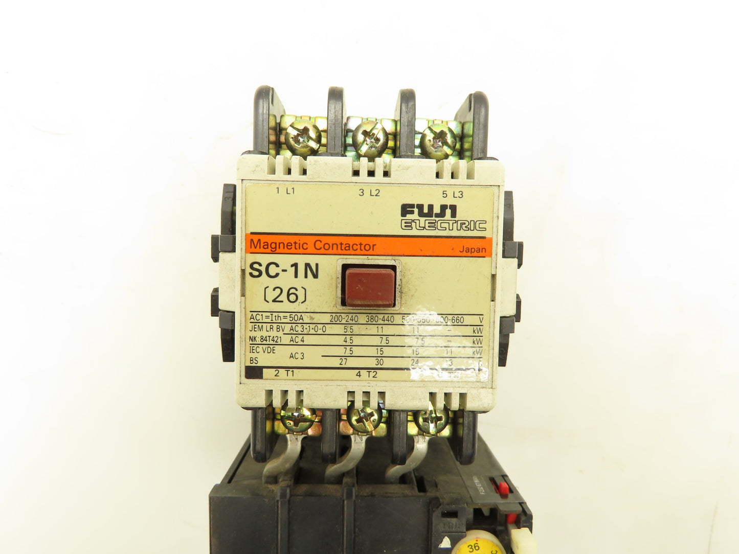 Fuji Electric SC-1N 26 Magnetic Contactor 50A 220-240V 200-220V Coil 3 Pole