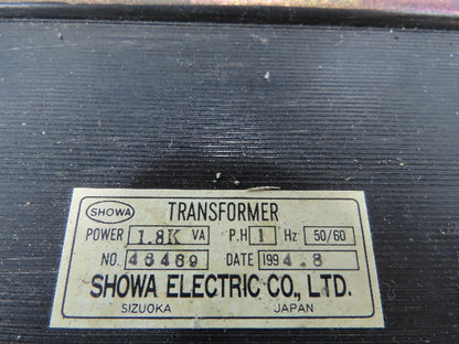 Showa Electric Industrial Transformer 240V 1.8KVA 1PH