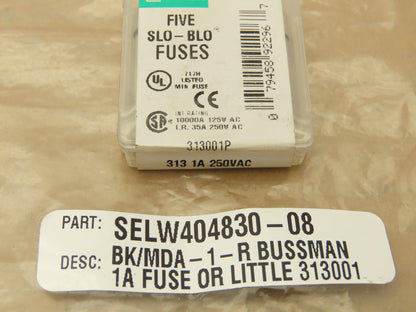 Littelfuse 313001P 3AG Slo-Blo Fuse 313 1A 250V .25"x1.25"  Lot of 42