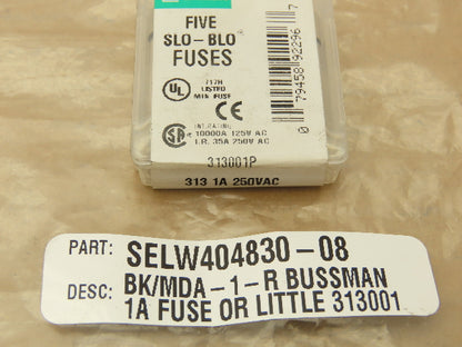 Littelfuse 313001P 3AG Slo-Blo Fuse 313 1A 250V .25"x1.25"  Lot of 42