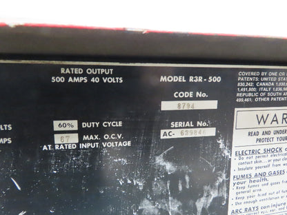Lincoln 8794 R3R-500 Dc Arc Welder Welding Power Source 500 Amp 230/460 V Tested