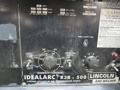 Lincoln 8794 R3R-500 Arc Stick Welder Welding Power Source 230/460 Volt Tested