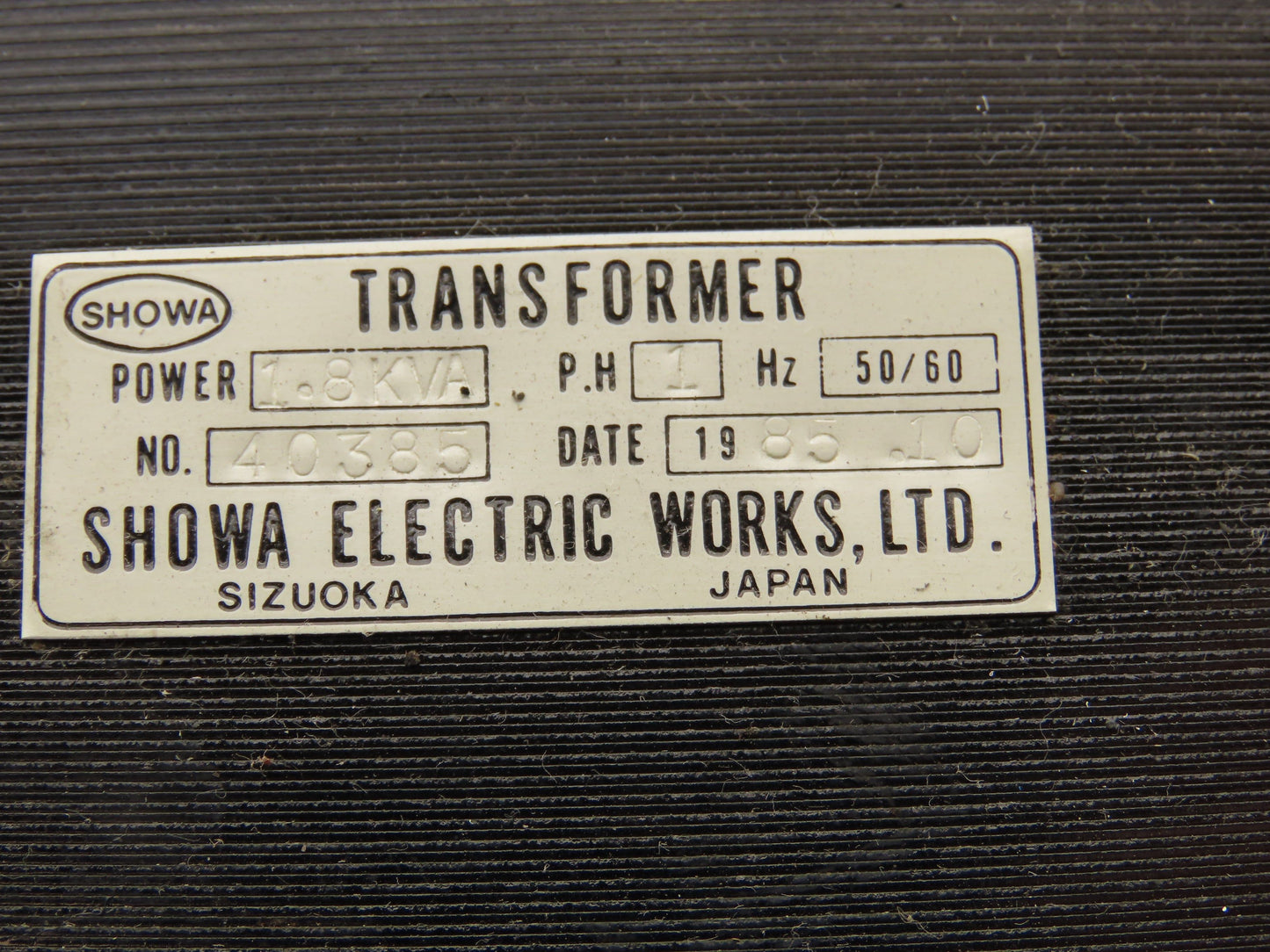 Showa Electric 40385 Industrial Transformer 208/230V 460V 1.8KVA 1PH