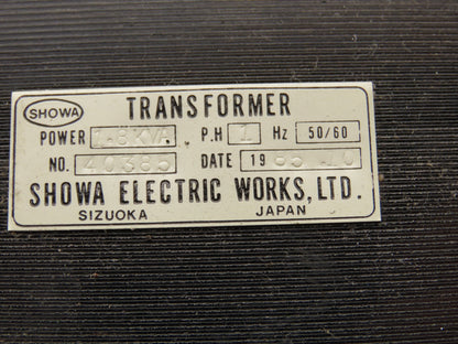 Showa Electric 40385 Industrial Transformer 208/230V 460V 1.8KVA 1PH