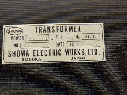 Showa Electric 40385 Industrial Transformer 208/230V 460V 1.8KVA 1PH
