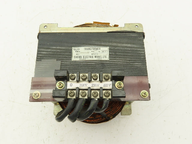 Showa Electric 40385 Industrial Transformer 208/230V 460V 1.8KVA 1PH