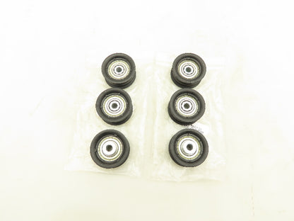 Roach Conveyor 2-Groove O-Ring Nylon Idler Pulley 2.25"OD 3/8" Bore Lot of 6