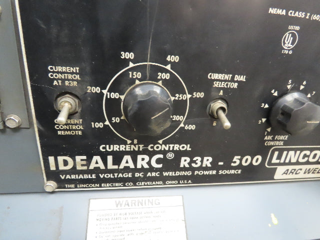 Lincoln 8794 Idealarc R3R 500 Stick Welder Power Source Gouging Arcair 3000