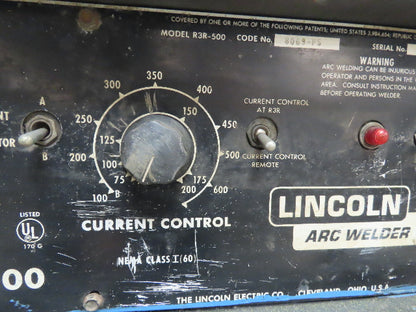 Lincoln 8069-PS Idealarc R3R 500 DC Arc Stick Welder Welding Power Source Tested