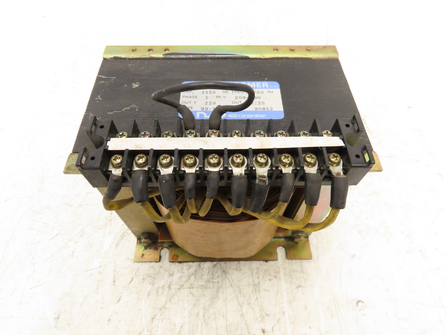 NSD Corporation Industrial Transformer 208/480V 220V 1PH 1155VA 5.25A