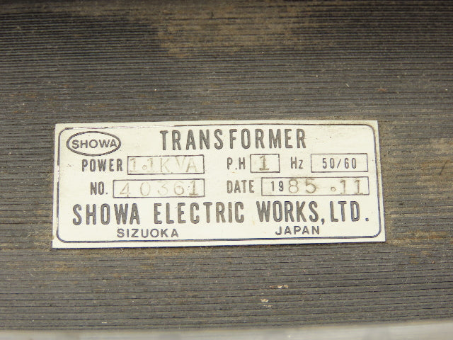 Showa Electric Industrial Transformer 1.1KVA 1PH 240/480V
