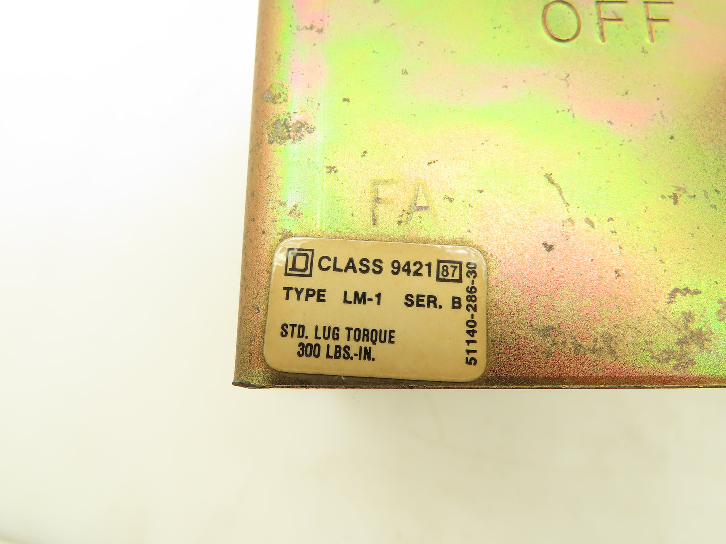 Square D 5114028630 Disconnect Mechanism And Handle Type LM-1 Ser.B