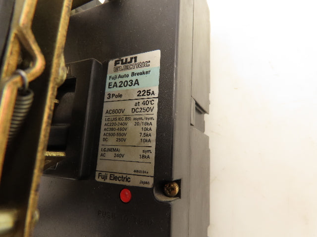 Fuji Electric EA203A Circuit Breaker Rotary Disconnect Switch 225A 600V 3 Pole