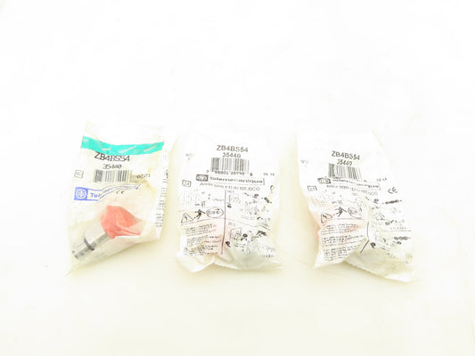 Telemecanique ZB4BS54 Red Emergency E-Stop Pushbutton Switch 40mm Head  Lot of 3