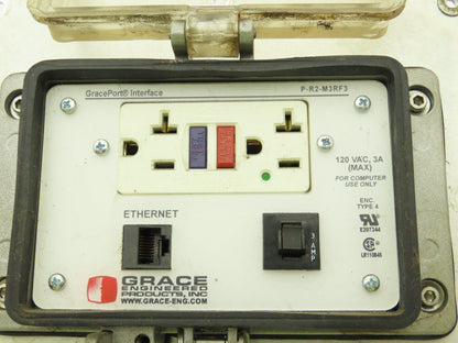 GracePort Engineered P-R2-M3RF3 Ethernet Interface Panel Connector 120V 3A Cover