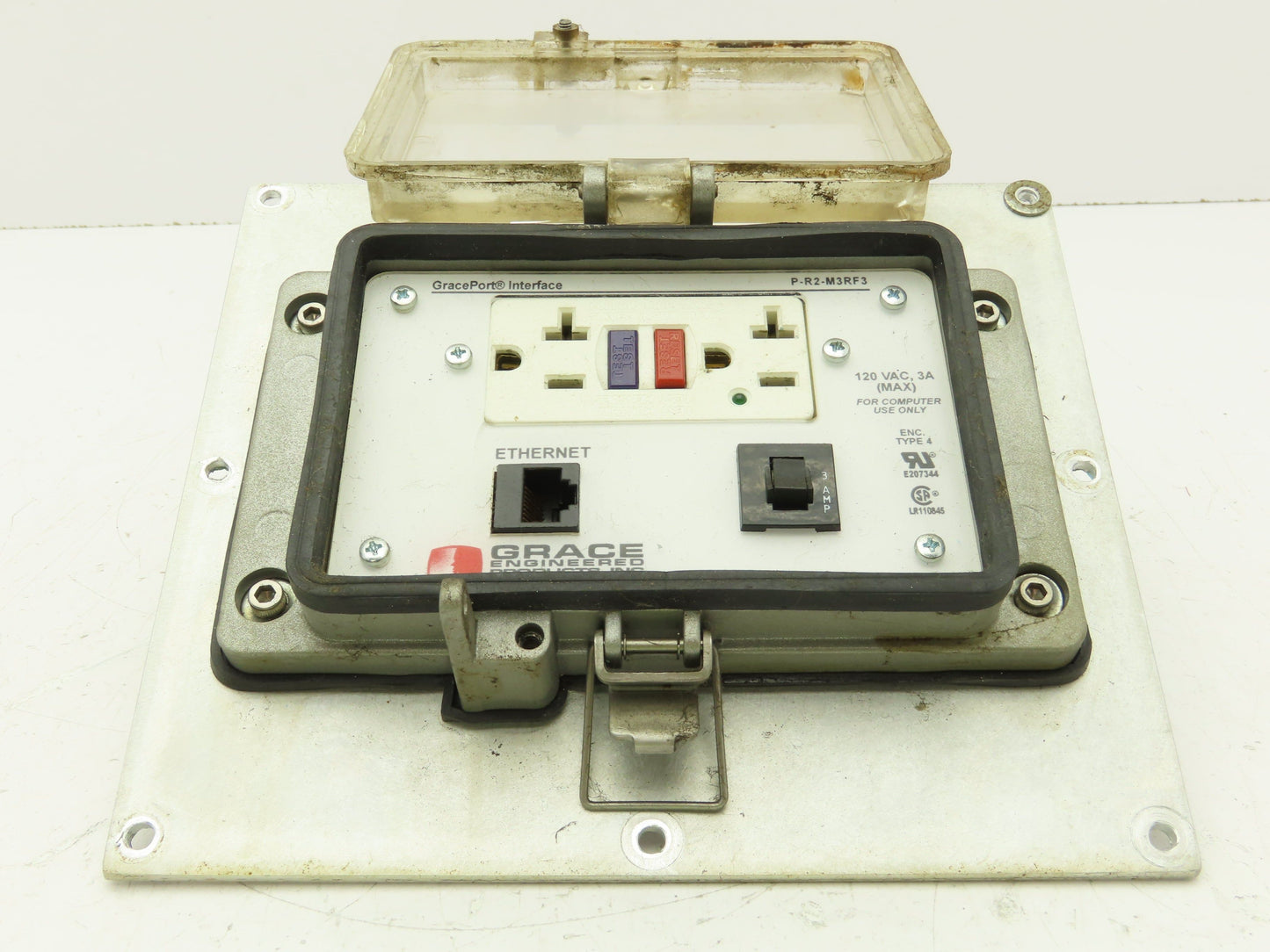 GracePort Engineered P-R2-M3RF3 Ethernet Interface Panel Connector 120V 3A Cover