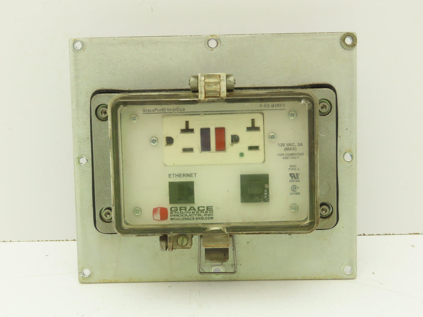 GracePort Engineered P-R2-M3RF3 Ethernet Interface Panel Connector 120V 3A Cover