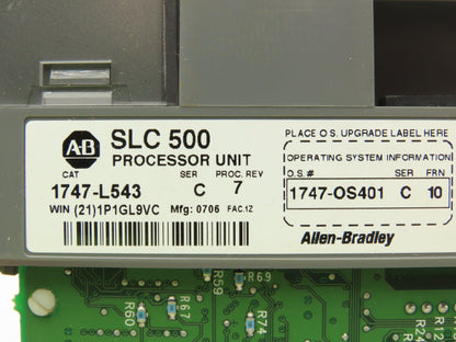 Allen Bradley 1747-L543 SLC 500 PLC Processor Unit Slot Card