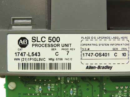Allen Bradley 1747-L543 SLC 500 PLC Processor Unit Slot Card