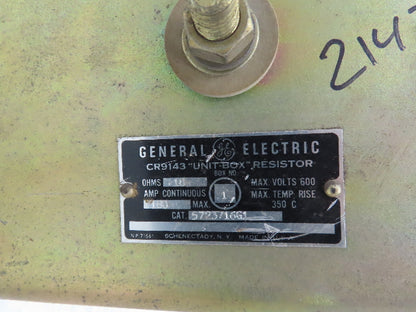 General Electric CR9143 Unit Box Resistor Crane Motor Brake 0.18 Ohms 180A