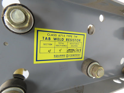 Square D 6715-TW50D3 Tab Weld Crane Brake Plate Resistor 0.750 Ohms 50 Amp
