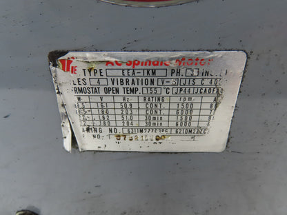 Yaskawa Mark II B EEA-IKM AC Spindle Motor 18.5/22Kw 1500/6000 RPM 180V 3PH