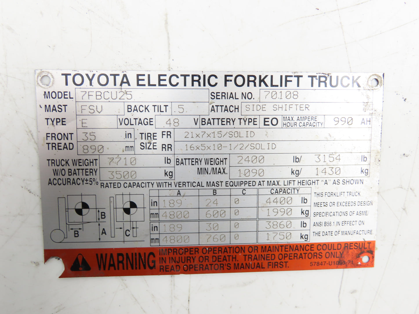 Toyota 67650-21440-71 Nishina Forklift Hydraulic Control Valve 3-Lever 7FBCU25