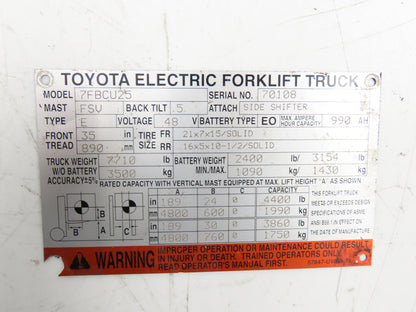Toyota 67650-21440-71 Nishina Forklift Hydraulic Control Valve 3-Lever 7FBCU25
