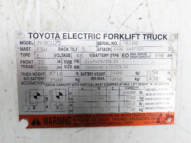 Toyota 24630-11441-71 Electric Forklift 7FBCU25 Transistor Circuit Board Card