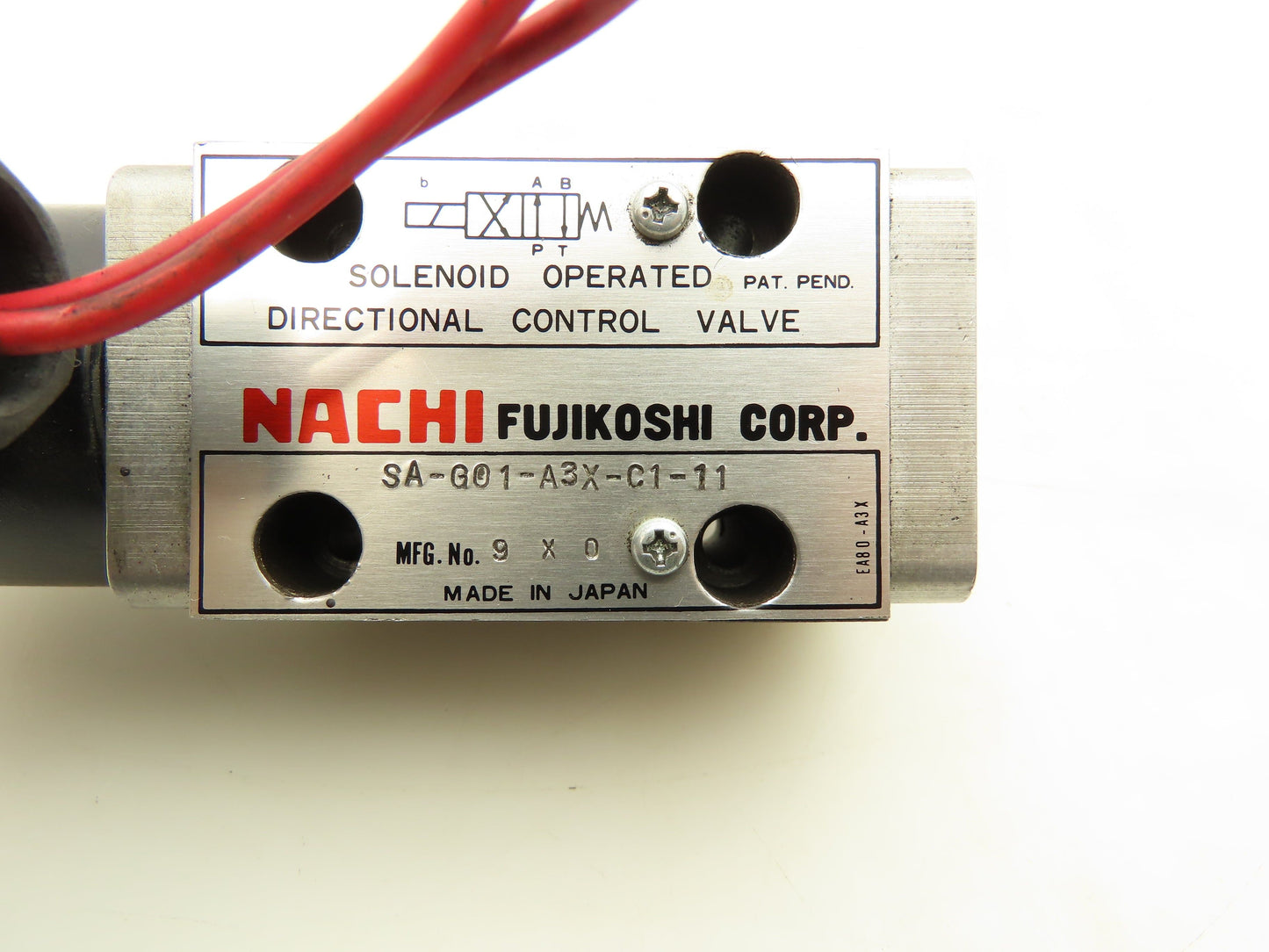 Nachi SA-G01-A3X-C1-11 Hydraulic Directional Solenoid Valve 110V 2.0A