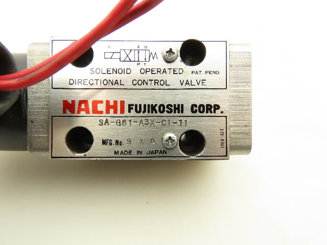 Nachi SA-G01-A3X-C1-11 Hydraulic Directional Solenoid Valve 110V 2.0A