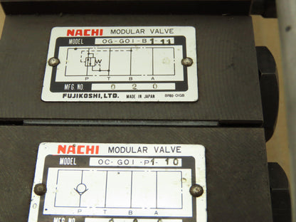 Nachi SA-G01-H5-C1-11 Directional Solenoid Modular Flow Control Valve Stack 110V