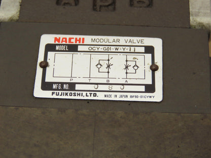 Nachi SA-G01-H5-C1-11 Directional Solenoid Modular Flow Control Valve Stack 110V