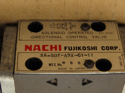Nachi SA-G01-H5-C1-11 Directional Solenoid Modular Flow Control Valve Stack 110V