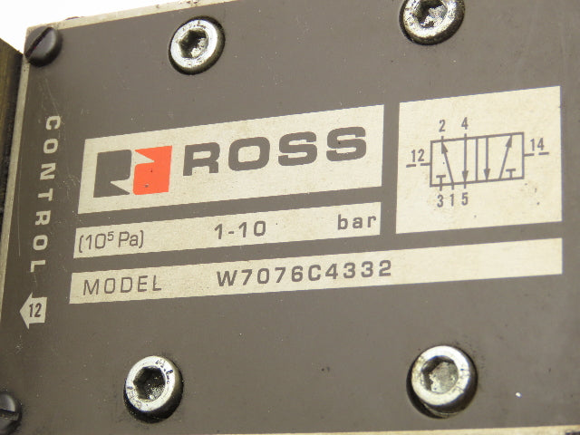 Ross W7076C4332 Pneumatic Directional 5/2 Double Solenoid Valve 24VDC