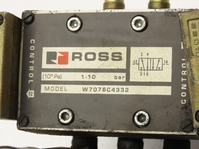 Ross W7076C4332 Pneumatic Directional 5/2 Double Solenoid Valve 24VDC