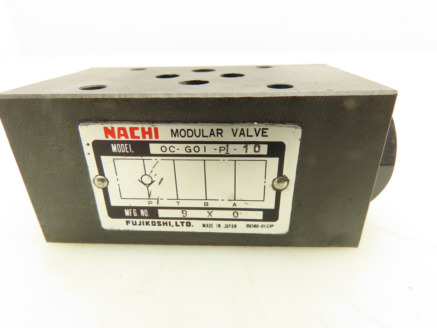 Nachi OC-G01-P1-10 Hydraulic Modular Check Valve