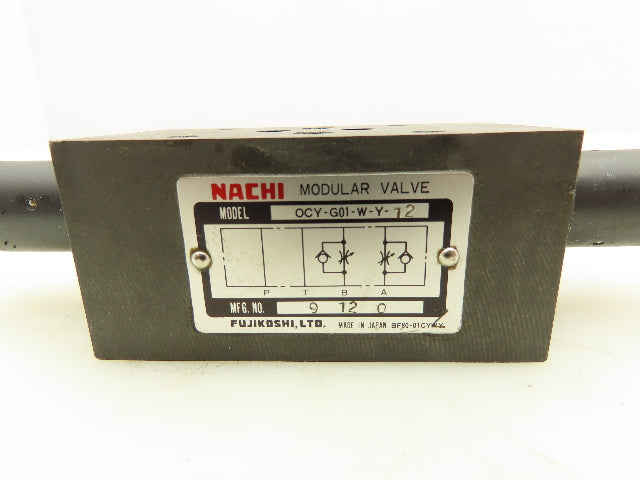 Nachi OCY-G01-W-Y-12 Hydraulic Modular Check Valve
