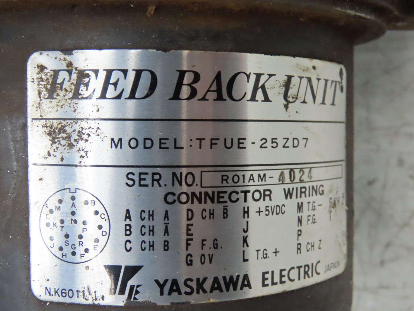 Yaskawa UGJMED-80MMU41 Minertia Servo Motor 112V 1100W 1000 RPM TFUE-25ZD7