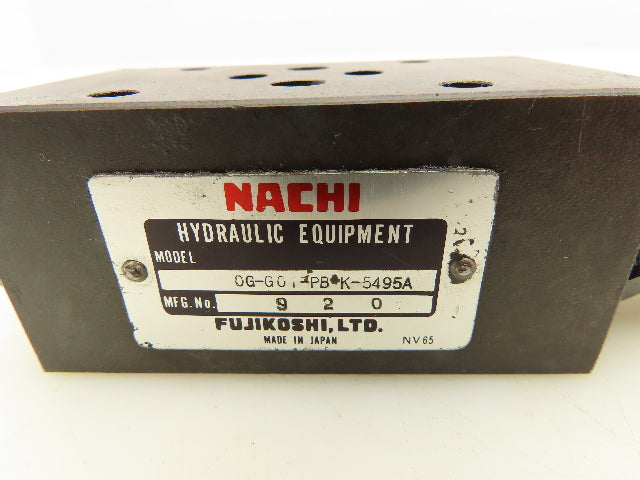 Nachi OG-G01-PB-K-5495A Hydraulic Modular Check Valve