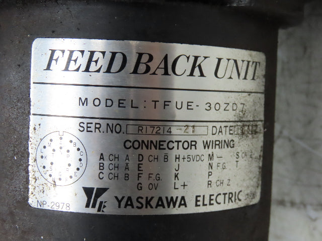Yaskawa UGJMED-60LMU11 J-Series Minertia Servo Motor 94V 850W 1000RPM TFUE-30ZD7